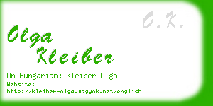 olga kleiber business card